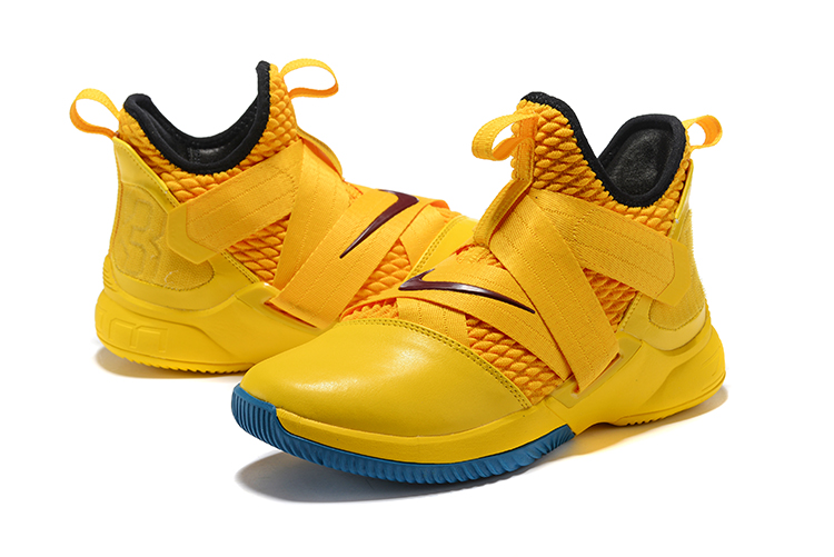 Men Nike LeBron Soldoer XII Yellow Shoes